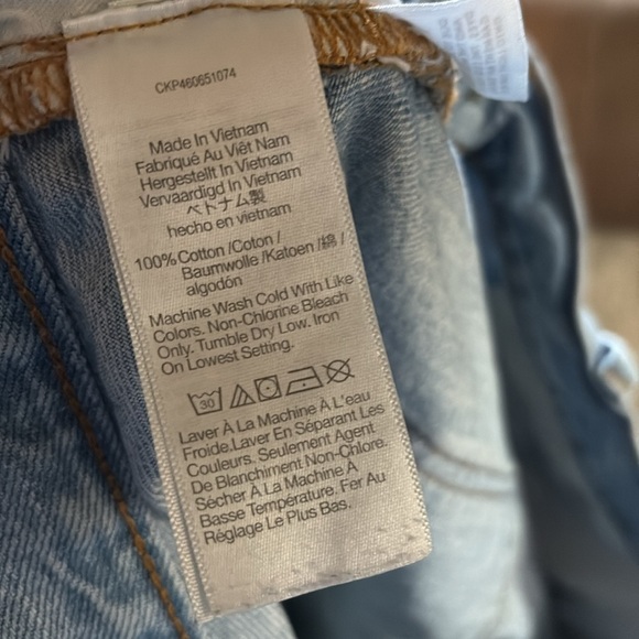 Madewell Blue denim Mini Skirt Casual Denim - size 32- rigid denim a-line - Picture 6 of 6